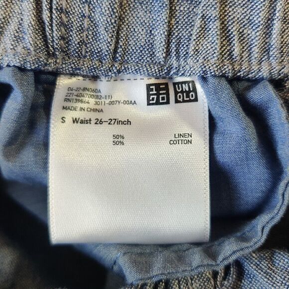 Uniqlo cotton linen 3" relaxed cuffed shorts sz S - Picture 8 of 9